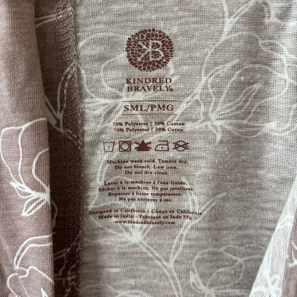 Kindred Bravely Universal Labor & Delivery Gown Lilac Bloom Size S/M/L - Picture 6 of 9